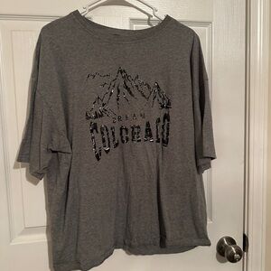 SHEIN Gray Graphic Short Sleeve Tee